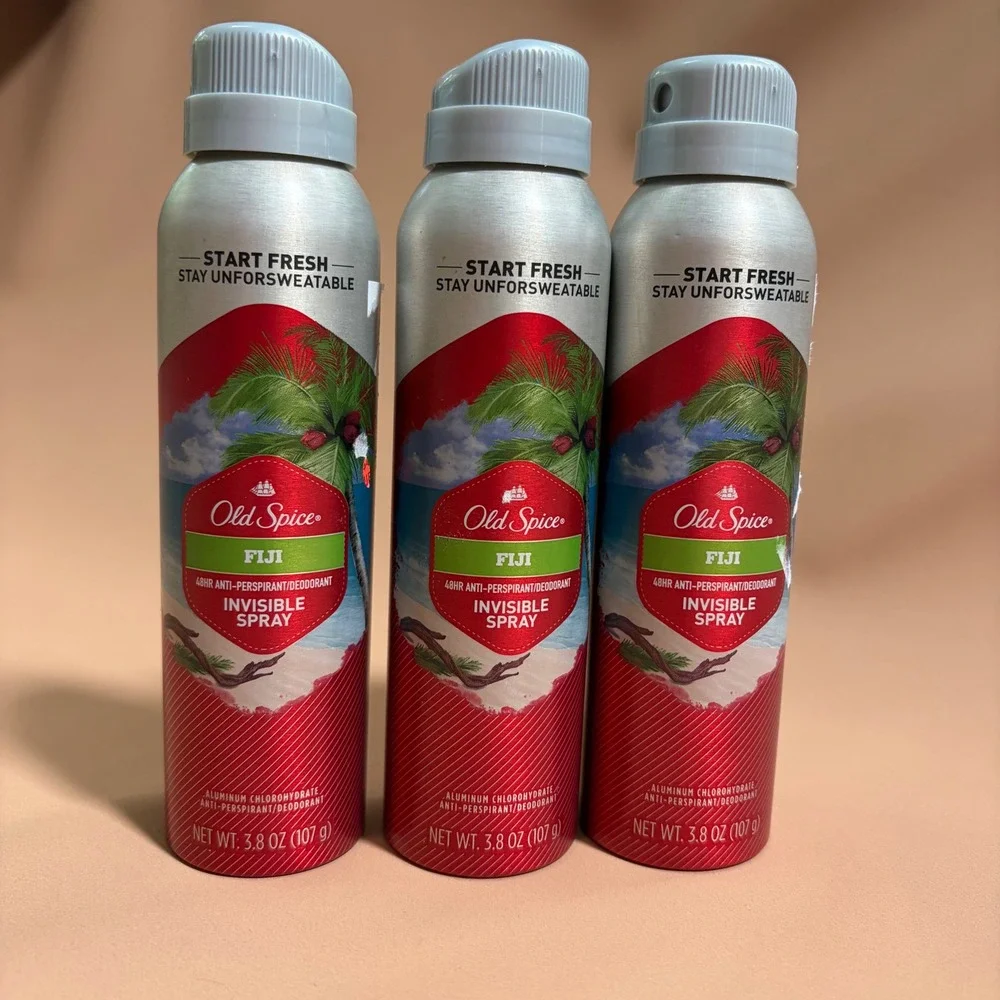 Old Spice Fiji Invisible Spray Antiperspirant Deodorant 3.8oz 3-Pack Bundle